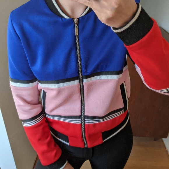 UNREAL Varsity Baseball Jacket Pink Athletic - Picture 5 of 8